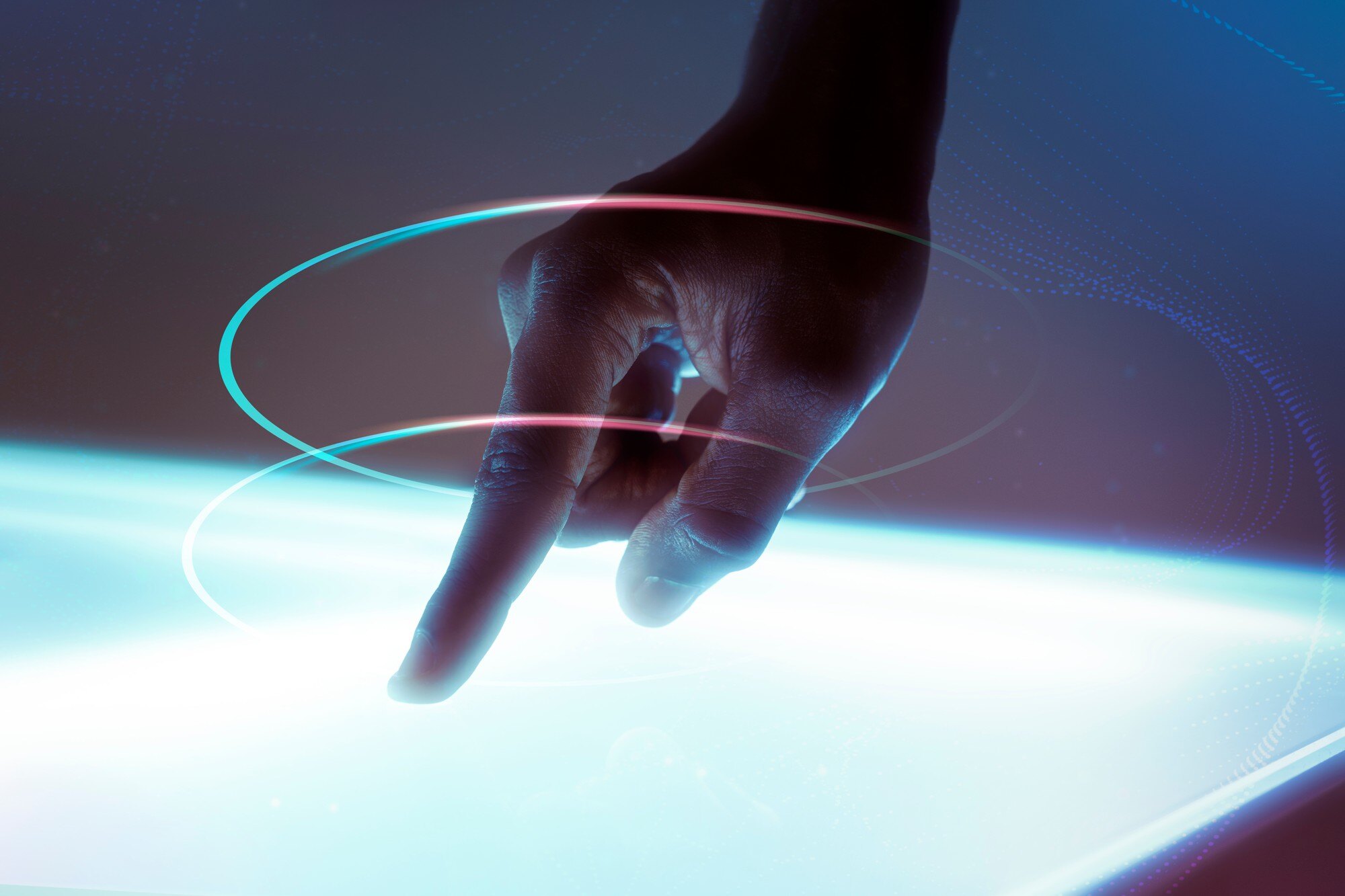 hand-using-virtual-screen-advanced-technology-digital-remix